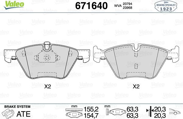 Valeo 671640 - Kit pastiglie freno, Freno a disco www.autoricambit.com