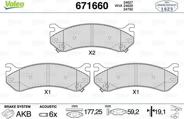 Valeo 671660 - Kit pastiglie freno, Freno a disco www.autoricambit.com