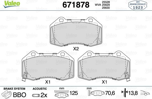 Valeo 671878 - Kit pastiglie freno, Freno a disco www.autoricambit.com