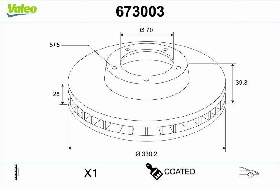 Valeo 673003 - Discofreno www.autoricambit.com