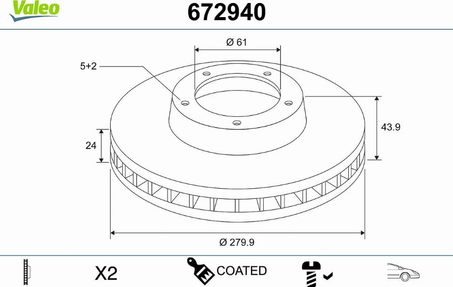 Valeo 672940 - Discofreno www.autoricambit.com