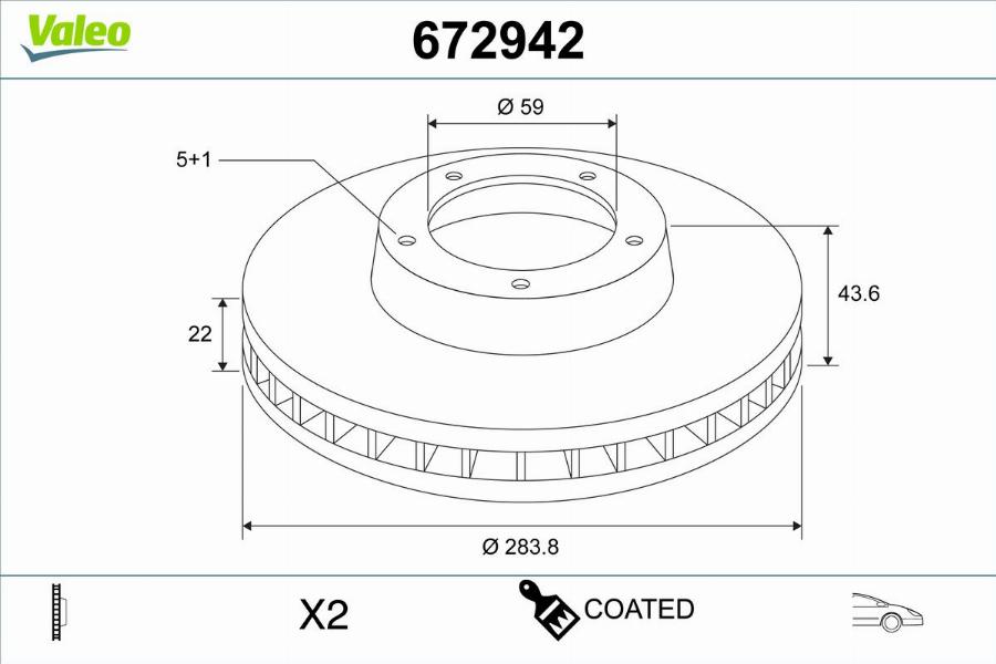 Valeo 672942 - Discofreno www.autoricambit.com