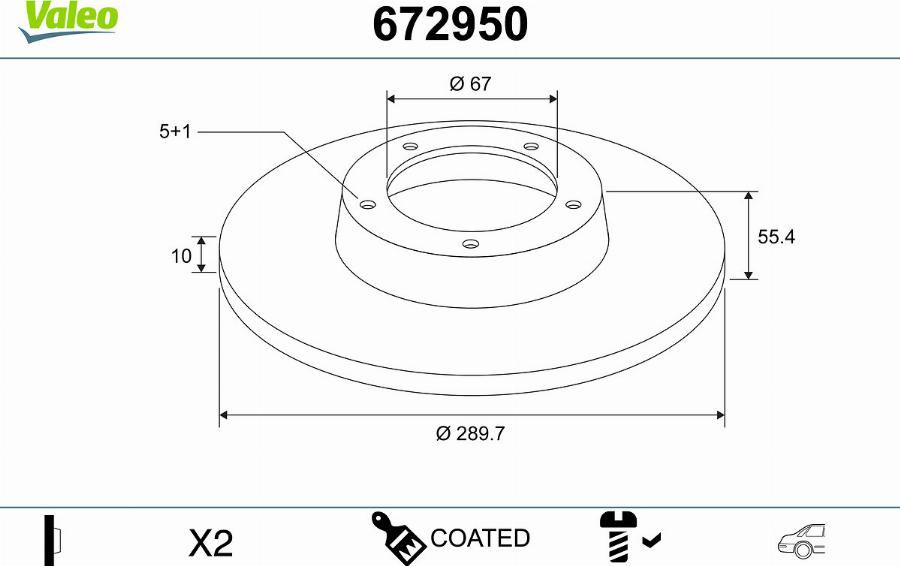 Valeo 672950 - Discofreno www.autoricambit.com