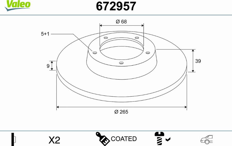 Valeo 672957 - Discofreno www.autoricambit.com