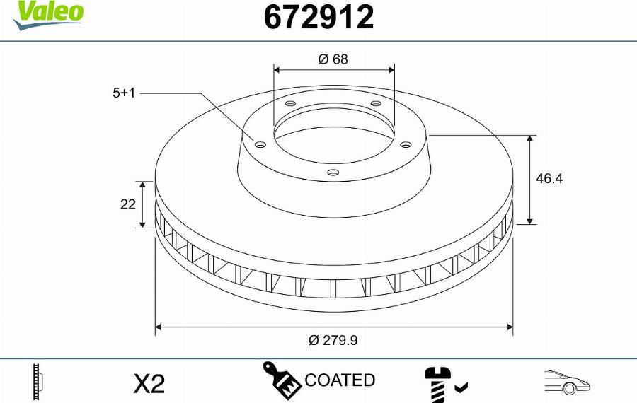 Valeo 672912 - Discofreno www.autoricambit.com