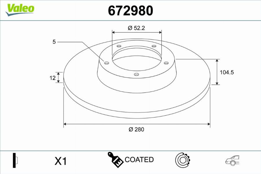 Valeo 672980 - Discofreno www.autoricambit.com