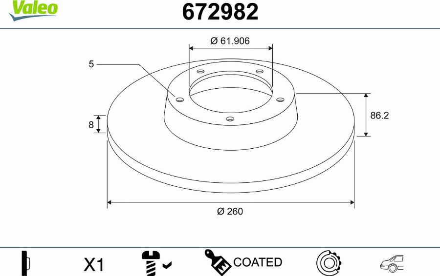 Valeo 672982 - Discofreno www.autoricambit.com