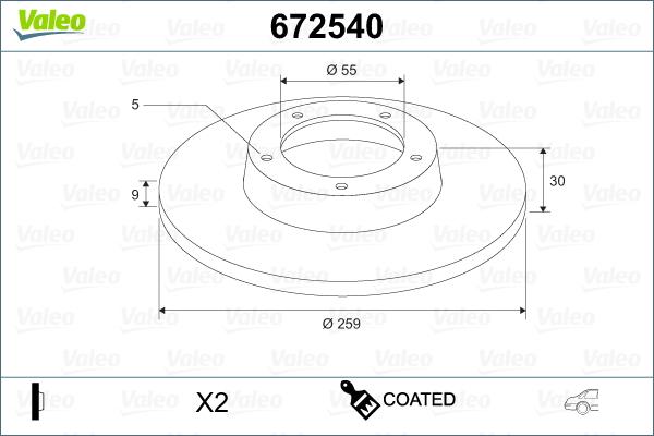 Valeo 672540 - Discofreno www.autoricambit.com