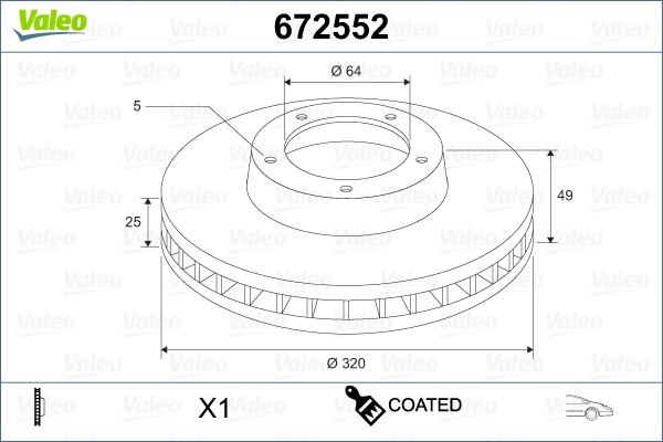 Valeo 672552 - Discofreno www.autoricambit.com