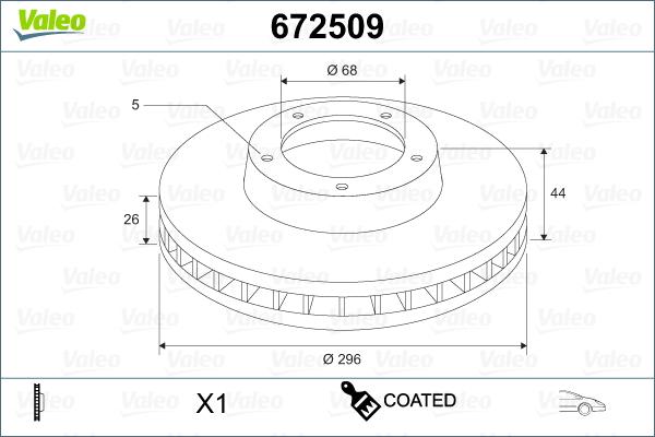 Valeo 672509 - Discofreno www.autoricambit.com