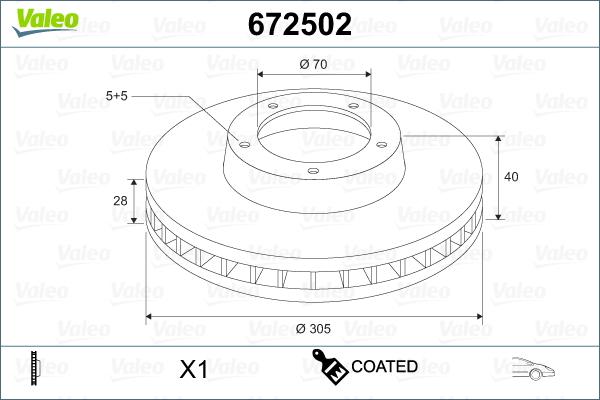 Valeo 672502 - Discofreno www.autoricambit.com