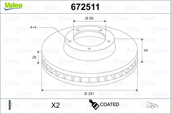 Valeo 672511 - Discofreno www.autoricambit.com