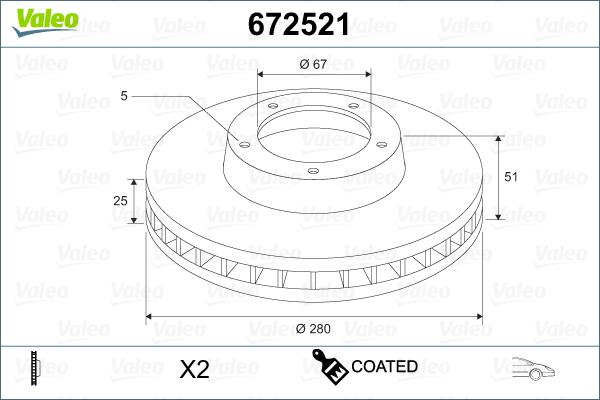 Valeo 672521 - Discofreno www.autoricambit.com