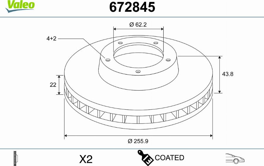 Valeo 672845 - Discofreno www.autoricambit.com