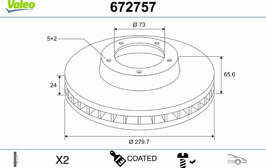 Valeo 672757 - Discofreno www.autoricambit.com