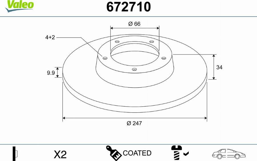 Valeo 672710 - Discofreno www.autoricambit.com