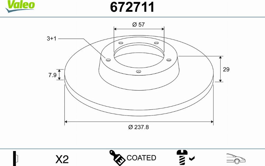 Valeo 672711 - Discofreno www.autoricambit.com