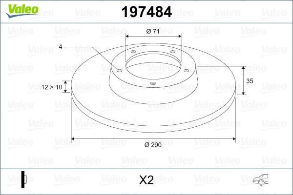 Valeo 197484 - Discofreno www.autoricambit.com