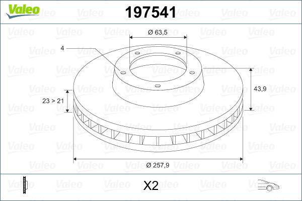 Valeo 197541 - Discofreno www.autoricambit.com