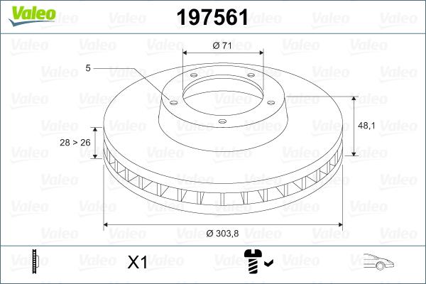 Valeo 197561 - Discofreno www.autoricambit.com