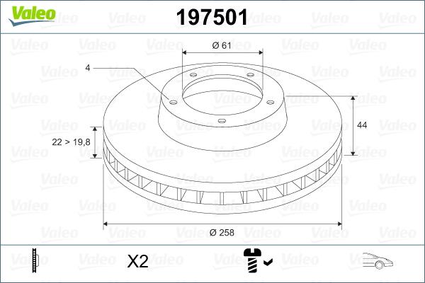 Valeo 197501 - Discofreno www.autoricambit.com