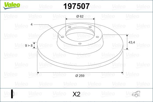 Valeo 197507 - Discofreno www.autoricambit.com