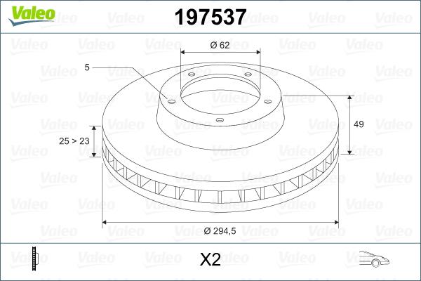 Valeo 197537 - Discofreno www.autoricambit.com