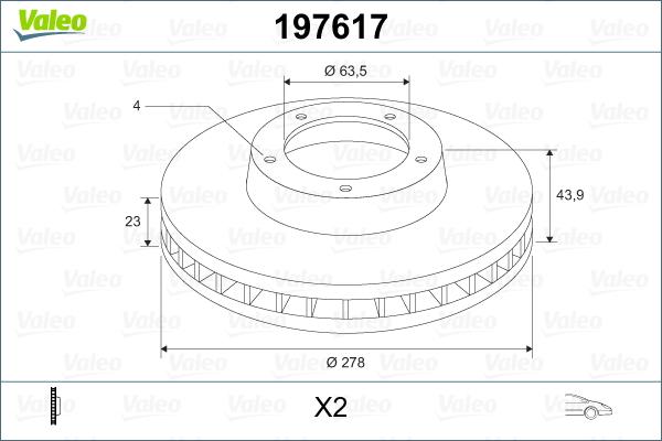 Valeo 197617 - Discofreno www.autoricambit.com