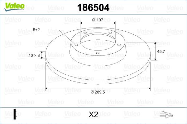 Valeo 186504 - Discofreno www.autoricambit.com