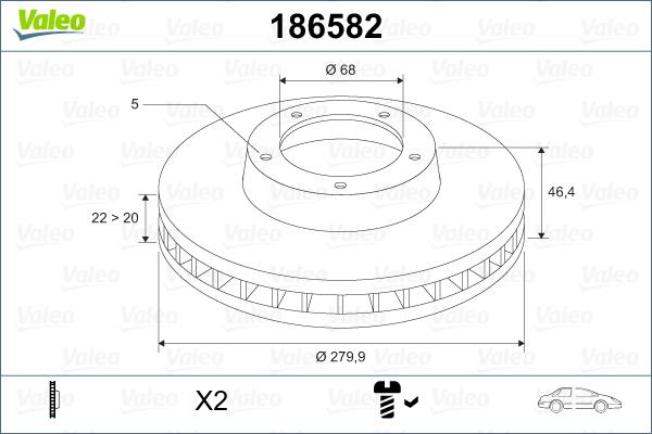 Valeo 186582 - Discofreno www.autoricambit.com