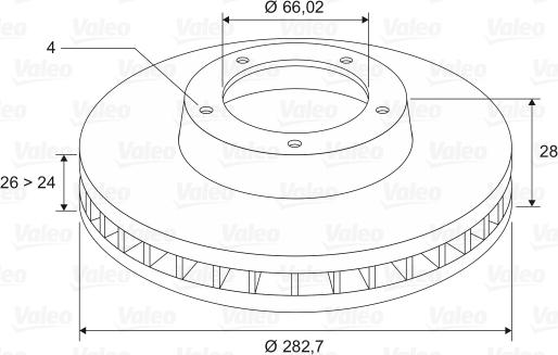 Valeo 186533 - Discofreno www.autoricambit.com