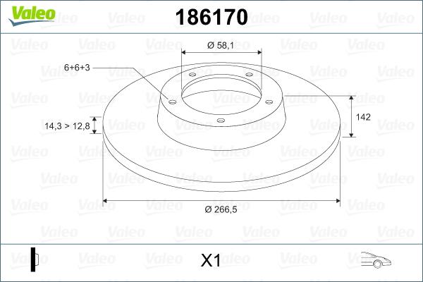 Valeo 186170 - Discofreno www.autoricambit.com