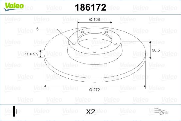 Valeo 186172 - Discofreno www.autoricambit.com