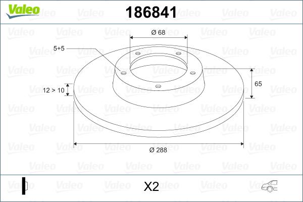 Valeo 186841 - Discofreno www.autoricambit.com