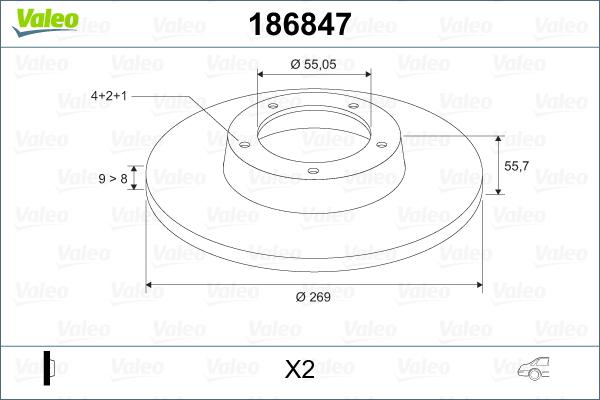 Valeo 186847 - Discofreno www.autoricambit.com