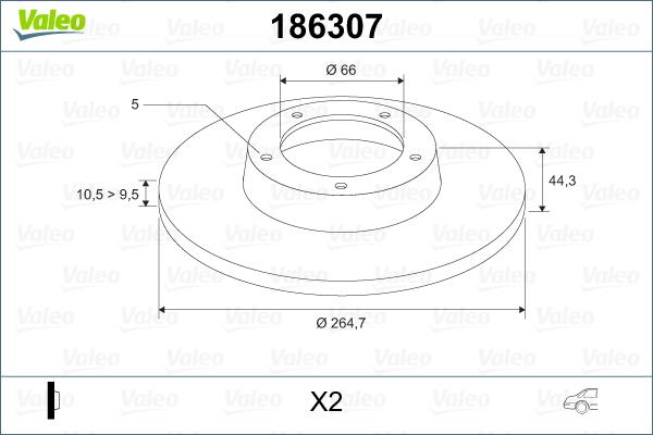 Valeo 186307 - Discofreno www.autoricambit.com