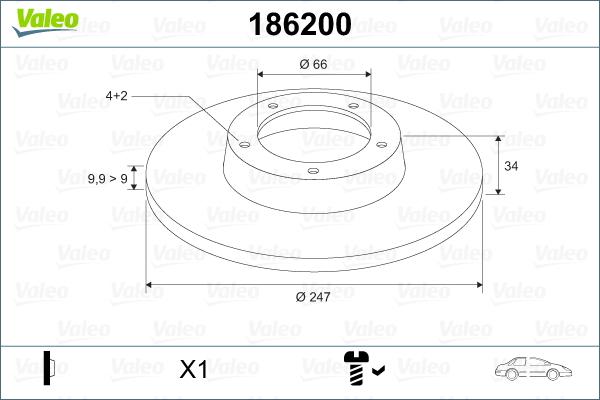 Valeo 186200 - Discofreno www.autoricambit.com