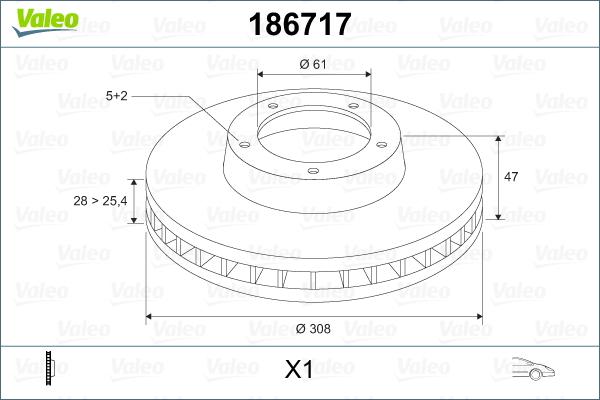 Valeo 186717 - Discofreno www.autoricambit.com