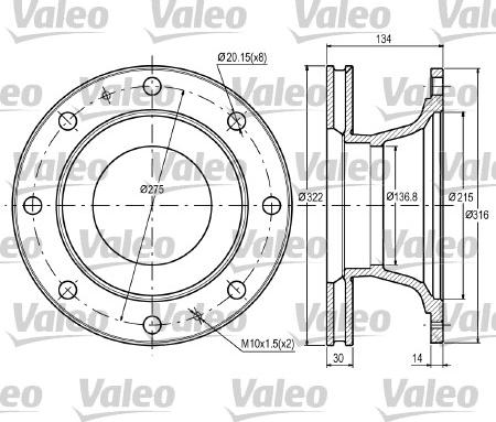 Valeo 187060 - Discofreno www.autoricambit.com