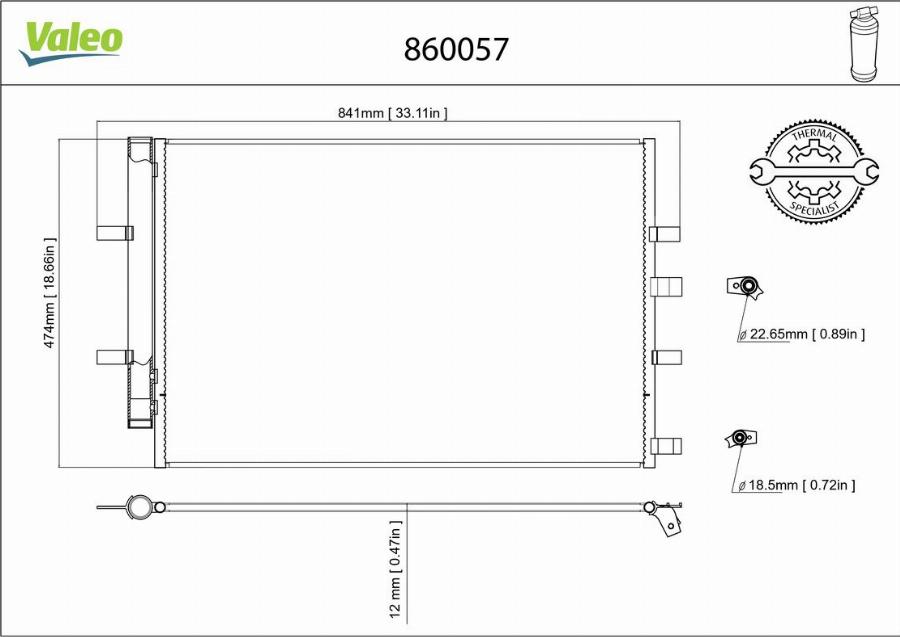 Valeo 860057 - Condensatore, Climatizzatore www.autoricambit.com