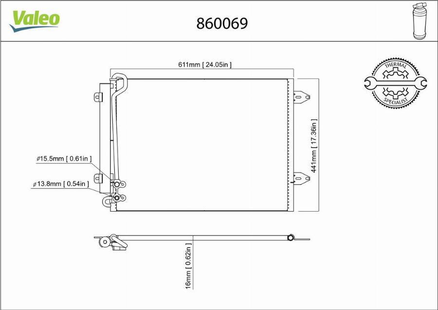 Valeo 860069 - Condensatore, Climatizzatore www.autoricambit.com