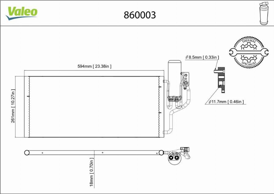 Valeo 860003 - Condensatore, Climatizzatore www.autoricambit.com