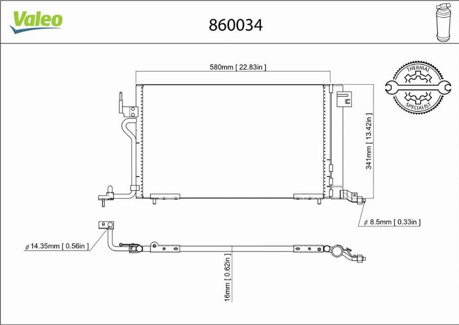 Valeo 860034 - Condensatore, Climatizzatore www.autoricambit.com