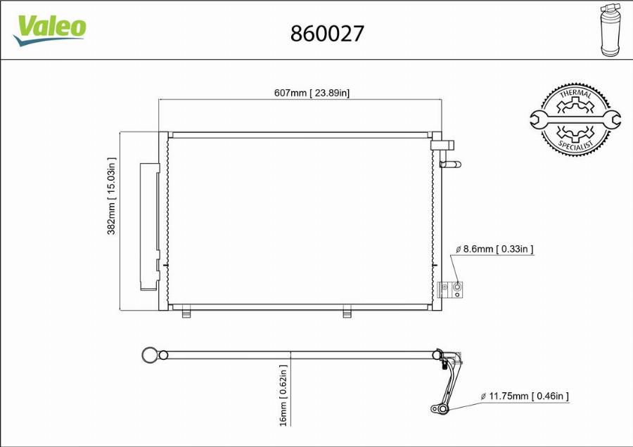 Valeo 860027 - Condensatore, Climatizzatore www.autoricambit.com