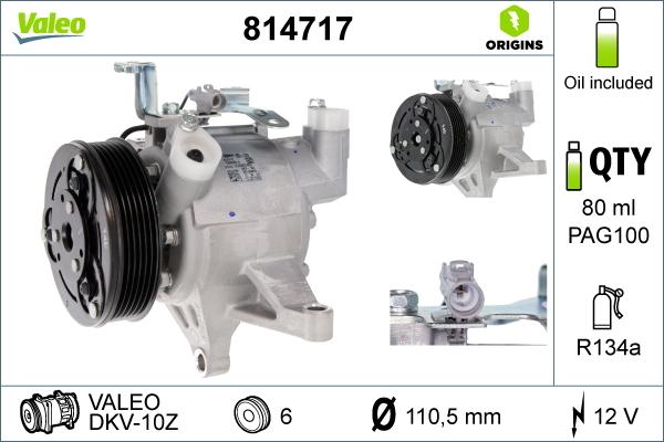 Valeo 814717 - Compressore, Climatizzatore www.autoricambit.com