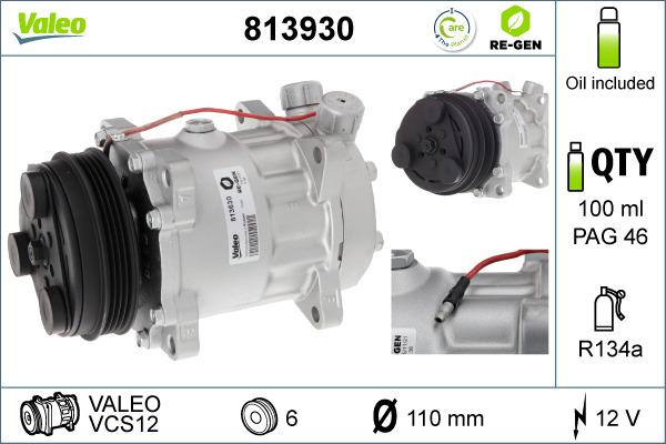 Valeo 813930 - Compressore, Climatizzatore www.autoricambit.com