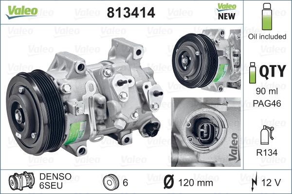 Valeo 813414 - Compressore, Climatizzatore www.autoricambit.com