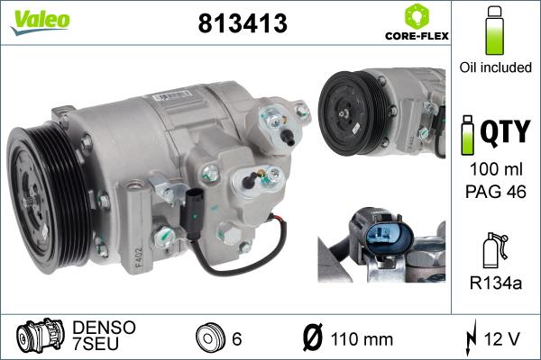 Valeo 813413 - Compressore, Climatizzatore www.autoricambit.com