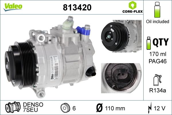 Valeo 813420 - Compressore, Climatizzatore www.autoricambit.com