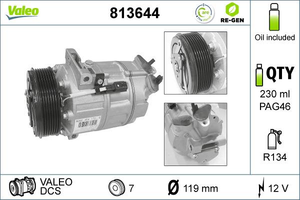 Valeo 813644 - Compressore, Climatizzatore www.autoricambit.com